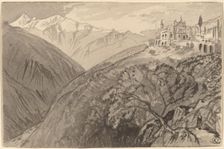 A Town on a Hilltop (Sanctuary of Lampedusa), 1884/1885. Creator: Edward Lear