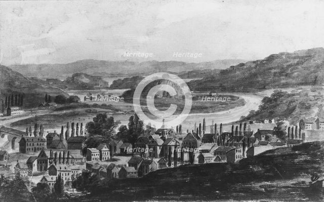 A Town on the Mohawk River in Central New York State (?), 1811-ca. 1813. Creator: Pavel Petrovic Svin'in.