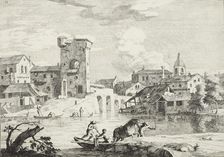 A town by the river, 1723-1730. Creator: Marco Ricci