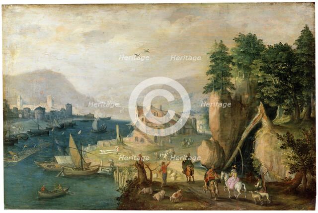 'A Town in the Mountains', 17th century. Artist: Anton Mirou