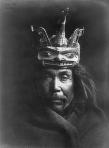 A Tluwulahu mask-Tsawatenok, c1914. Creator: Edward Sheriff Curtis