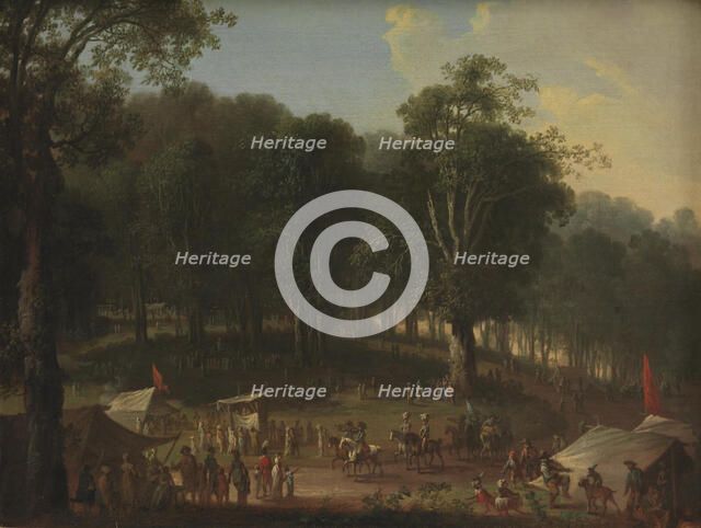 A Troup of Performers Arriving at the Fair at Dyrehavsbakken Near the Deer Park, North..., 1798-1801 Creator: Christian August Lorentzen.