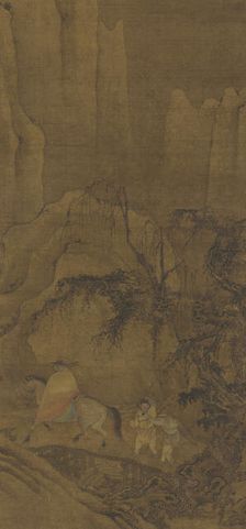 A Traveler on Horseback with Attendants, Ming dynasty, 1368-1644. Creator: Unknown