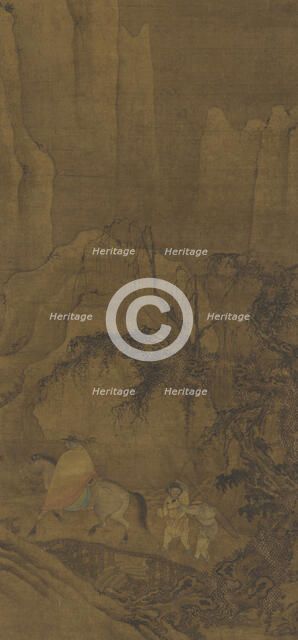 A Traveler on Horseback with Attendants, Ming dynasty, 1368-1644. Creator: Unknown.