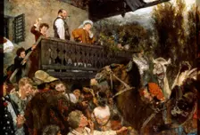 A Travelling Circus (Cameleers in Partenkirchen) 1884. Artist: Adolph Menzel