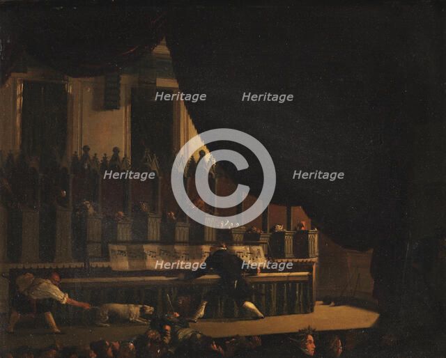 A travelling showman presents a musical menagerie, 1826-1864. Creator: Sophus Schack.