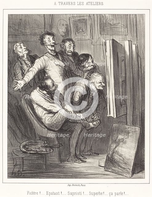 À travers les ateliers, 1862.  Creator: Honore Daumier.