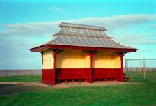 A traditional beach shelter at Blackpool, 1999. Artist: P Williams