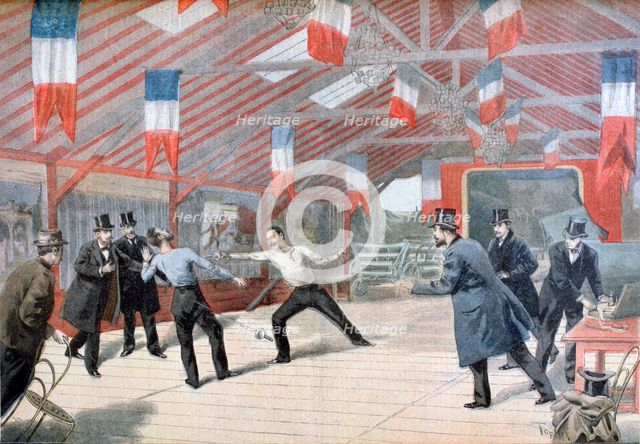 'A Tragic Duel: The Death of Monsieur Harry Alis', 1895. Artist: Oswaldo Tofani