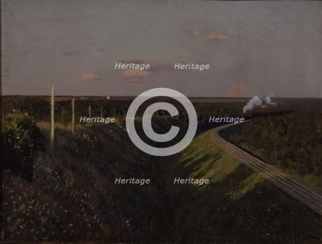 A train on the way, 1890s. Artist: Levitan, Isaak Ilyich (1860-1900)