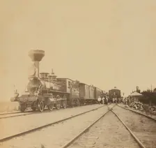 A train on the Ussuri line of the Trans-Siberian railway, between Vladivostok and..., 1899. Creator: Eleanor Lord Pray