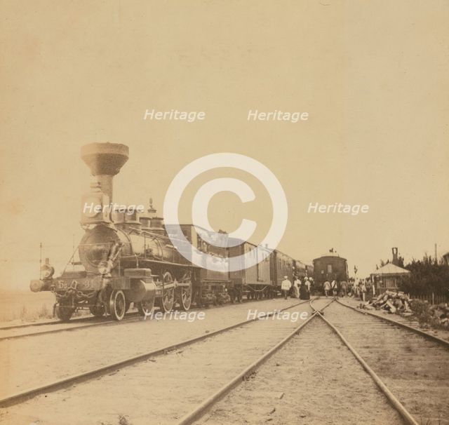 A train on the Ussuri line of the Trans-Siberian railway, between Vladivostok and..., 1899. Creator: Eleanor Lord Pray.