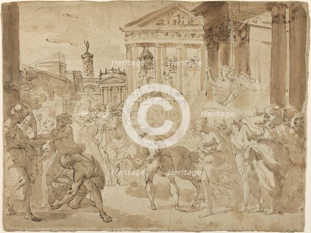 A Triumphal Procession in Ancient Rome, c. 1780. Creator: Gaetano Gandolfi.