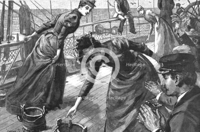 ''A Trip to Norway; Sport on board the SS "Garonne" on the Return Voyage - A Potato Race', 1891. Creator: Sydney Prior Hall.