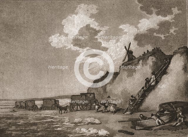 ''A Trip to Brighton a Hundred Years Ago; Brighthelmstone--The Bathing Place with Smoaker's Machines Creator: Unknown.