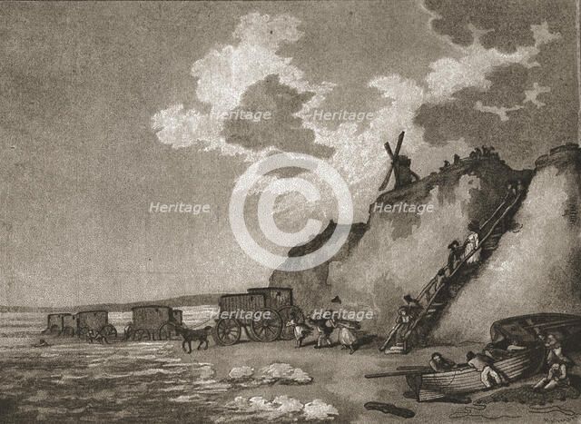 ''A Trip to Brighton a Hundred Years Ago; Brighthelmstone--The Bathing Place with Smoaker's Machines Creator: Unknown.