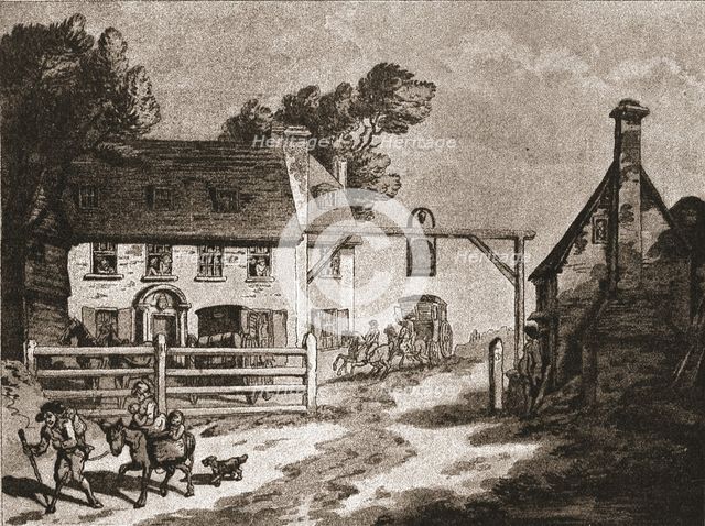 ''A Trip to Brighton a Hundred Years Ago; "The Cock" at Sutton, c1788', 1888. Creator: Unknown.