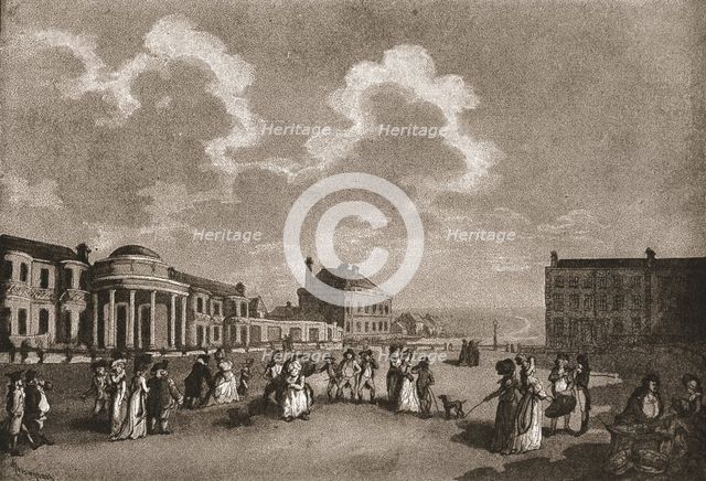 ''A Trip to Brighton a Hundred Years Ago; The Steine, with the Marine Pavilion built for the Prince  Creator: Unknown.
