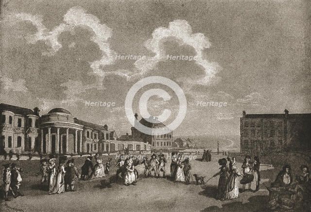 ''A Trip to Brighton a Hundred Years Ago; The Steine, with the Marine Pavilion built for the Prince  Creator: Unknown.