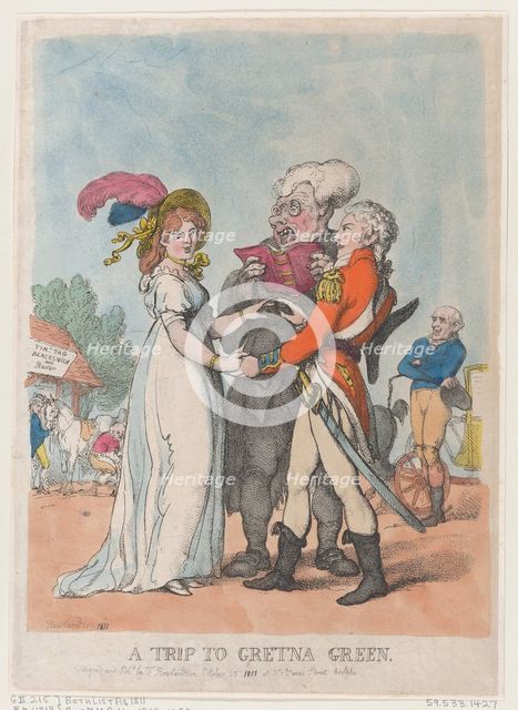 A Trip to Gretna Green, 1803., 1803. Creator: Thomas Rowlandson.