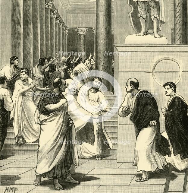 'A Tumult in the Forum at Rome', 1890.   Creator: Unknown.