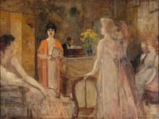 A Tuesday evening at Madeleine Lemaire, c1910. Creator: Gervex; Henri (1852-1929)