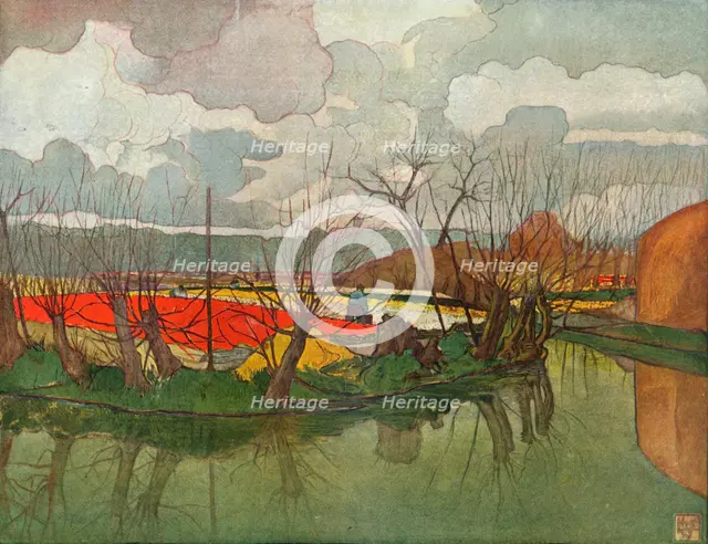 'A Tulip Farm in Holland', c1898. Artist: Nicolaas Wilhelm Jungmann.