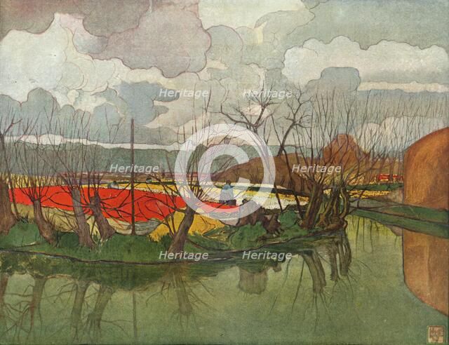 'A Tulip Farm in Holland', c1898. Artist: Nicolaas Wilhelm Jungmann.