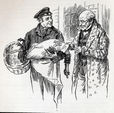 A turkey for Tiny Tim, c1900. Creator: Harold Copping