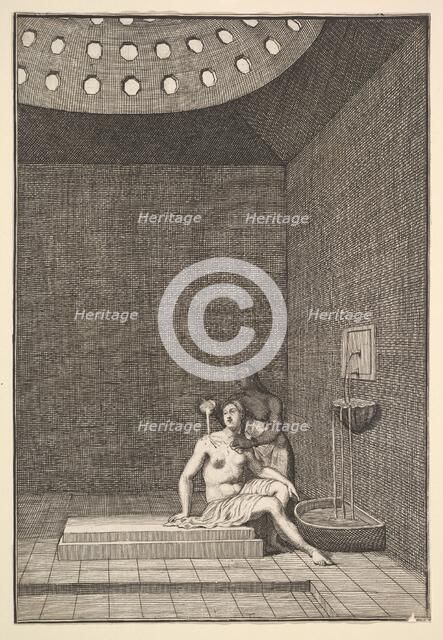 A Turkish Bath (Aubry de La Mottraye's "Travels throughout Europe, Asia and into Part o..., 1723-24. Creator: William Hogarth.