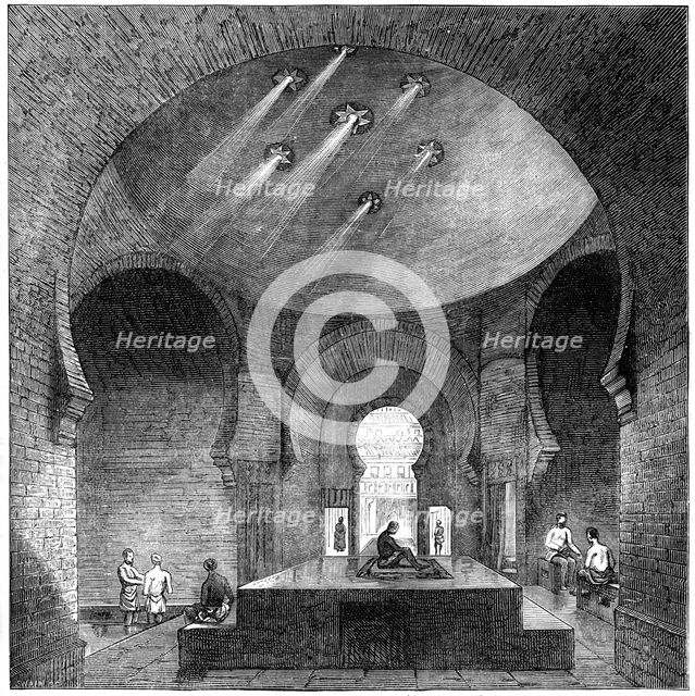 A Turkish bath in Jermyn Street, London, 1891.Artist: Swain
