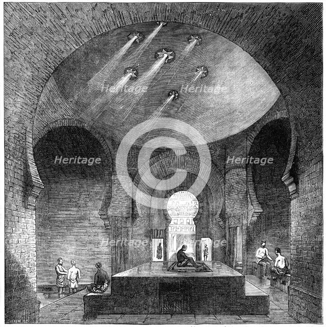 A Turkish bath in Jermyn Street, London, 1891.Artist: Swain