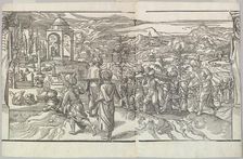 A Turkish Funeral from the frieze Ces Moeurs et fachons de faire de Turcz (Customs and Fas..., 1553. Creator: Unknown