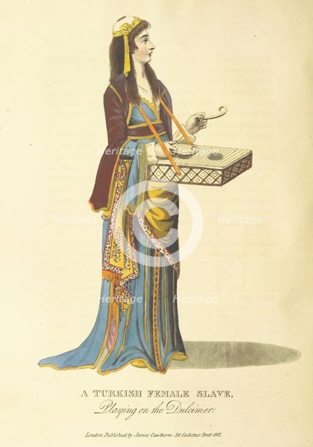 A Turkish Female Slave, Playing on the Dulcimer, 1813.  Creator: Unknown.