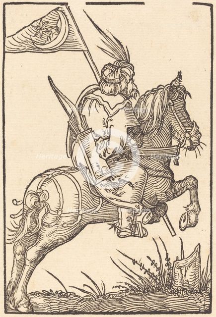 A Turkish Horseman. Creator: Hans Springinklee.