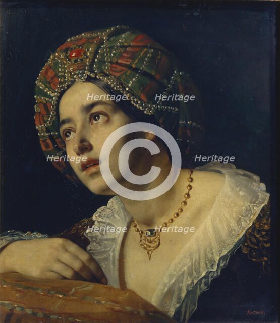 A Turkish woman. Artist: Kapkov, Yakov Fyodorovich (1816-1854)