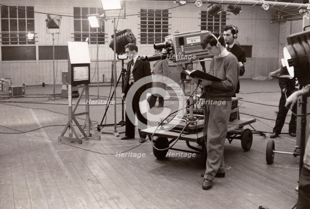 A TV crew, Railway Institute, York, Yorkshire, 1956. Artist: Unknown