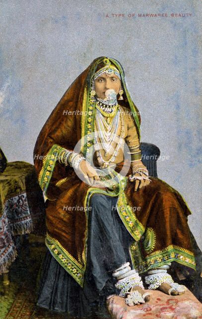 'A type of Marwaree beauty', India, early 20th century. Artist: Unknown