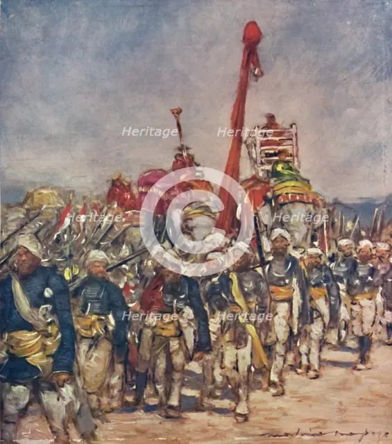 'A Typical Group in the Retainers' Procession', 1903. Artist: Mortimer L Menpes.