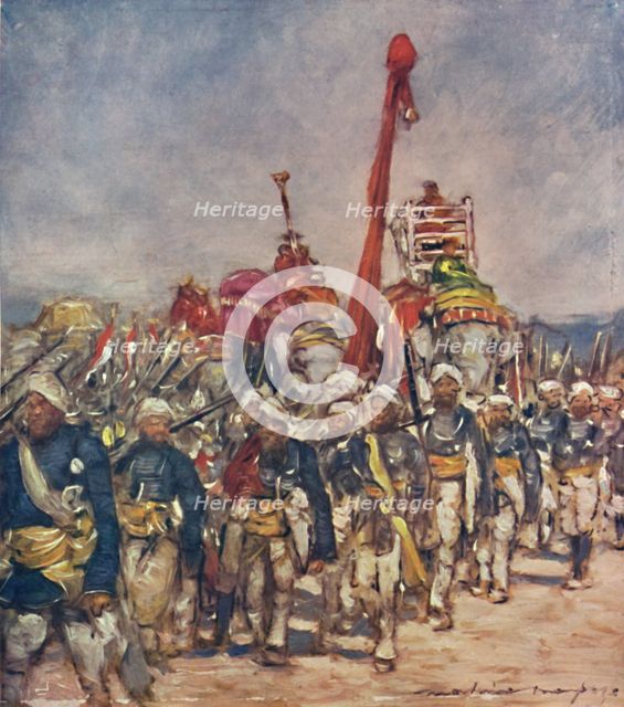 'A Typical Group in the Retainers' Procession', 1903. Artist: Mortimer L Menpes.