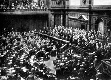 A typical sitting of the Reichstag, Parliament of the German Republic, 1926