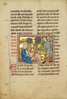 A Unicorn with its Head in the Lap of a Maiden; De Natura Avium; De Pastoribus et Ovibus, 1277 or af Creator: Unknown