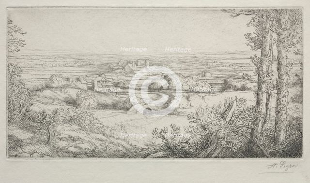 A Valley in Burgundy (Une Vallée en Bourgogne). Creator: Alphonse Legros (French, 1837-1911).
