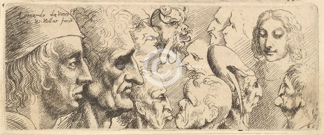 A variety of heads, 1625-77. Creator: Wenceslaus Hollar.