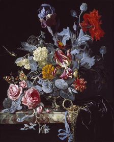 A Vase of Flowers with a Watch, mid 17th century