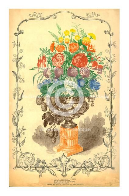 'A Vase of Summer Flowers', 1849.  Creator: Unknown.