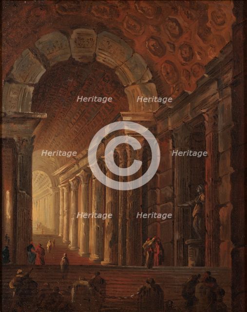 A Vaulted Staircase. Architectural Piece. Creator: Johan Gottlob Brusell.