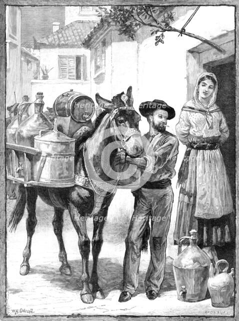 A vendor of oil and vinegar: a sketch near Lisbon, 1883. Creator: Eugène Froment.
