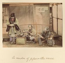 A vendor of pipes and other wares, about 1873-1883. Creator: Shinichi Suzuki I