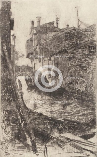 A Venetian Canal, 1880. Creator: Charles Abel Corwin.